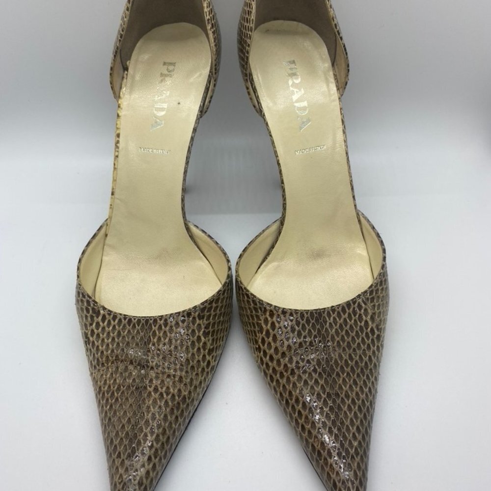Genuine Python Prada Pointy Toe D'orsay 37.5 - image 2